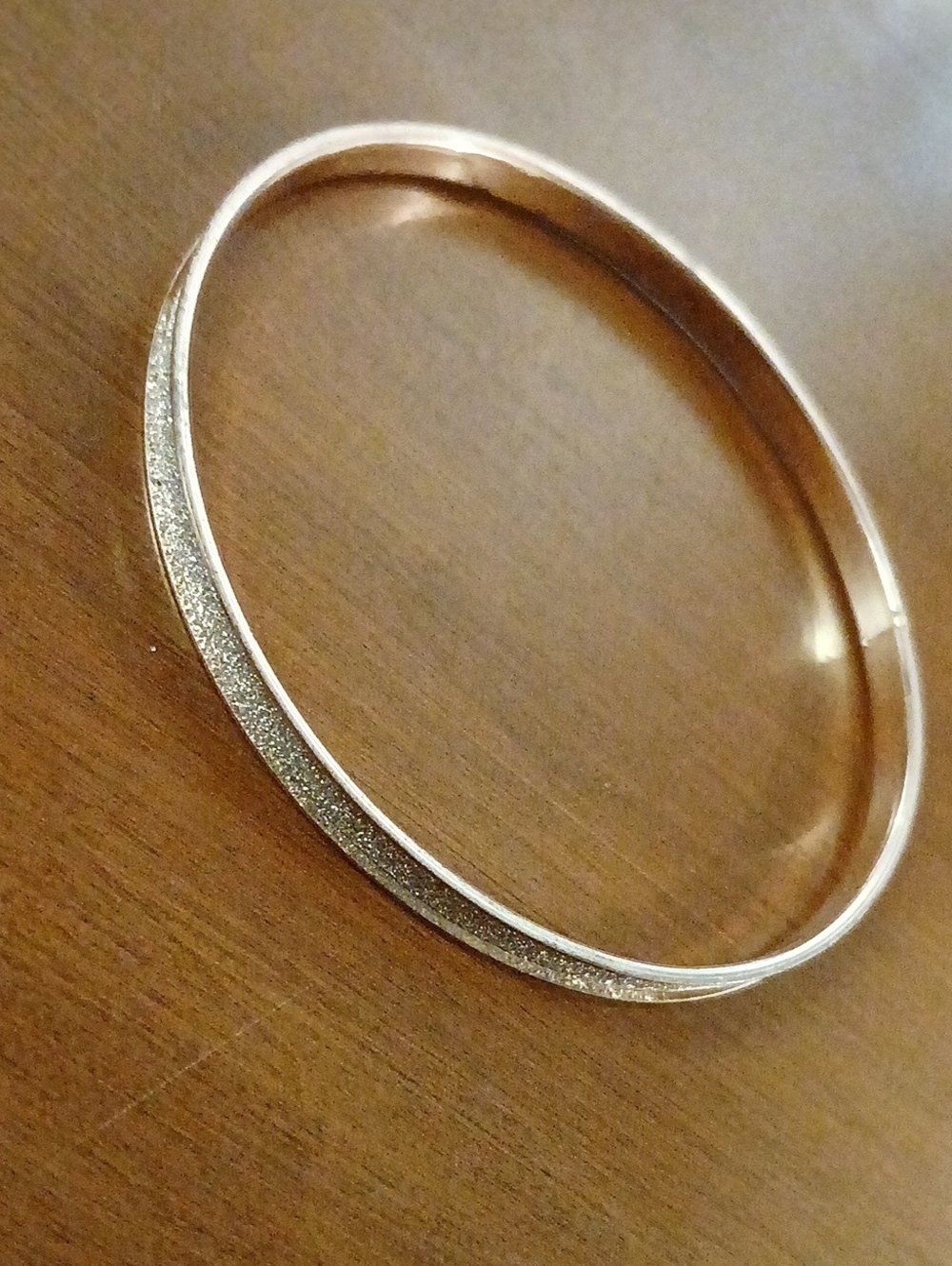 Classic Gold Toned Glitter Slim Bangle Bracelet